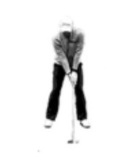 A golfer at P1, setup, seen face on
