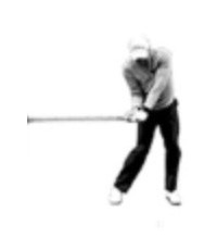 A golfer at P6, shaft parallel, seen face on